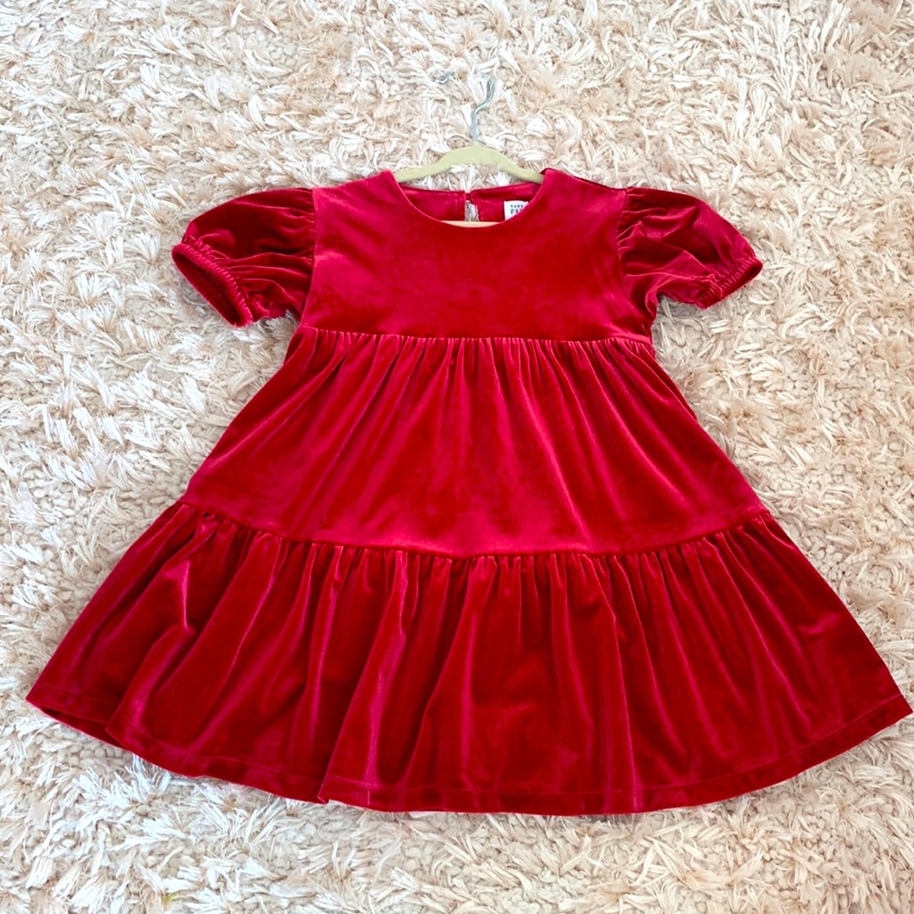 GAP Velvet Puff Sleeve Dress